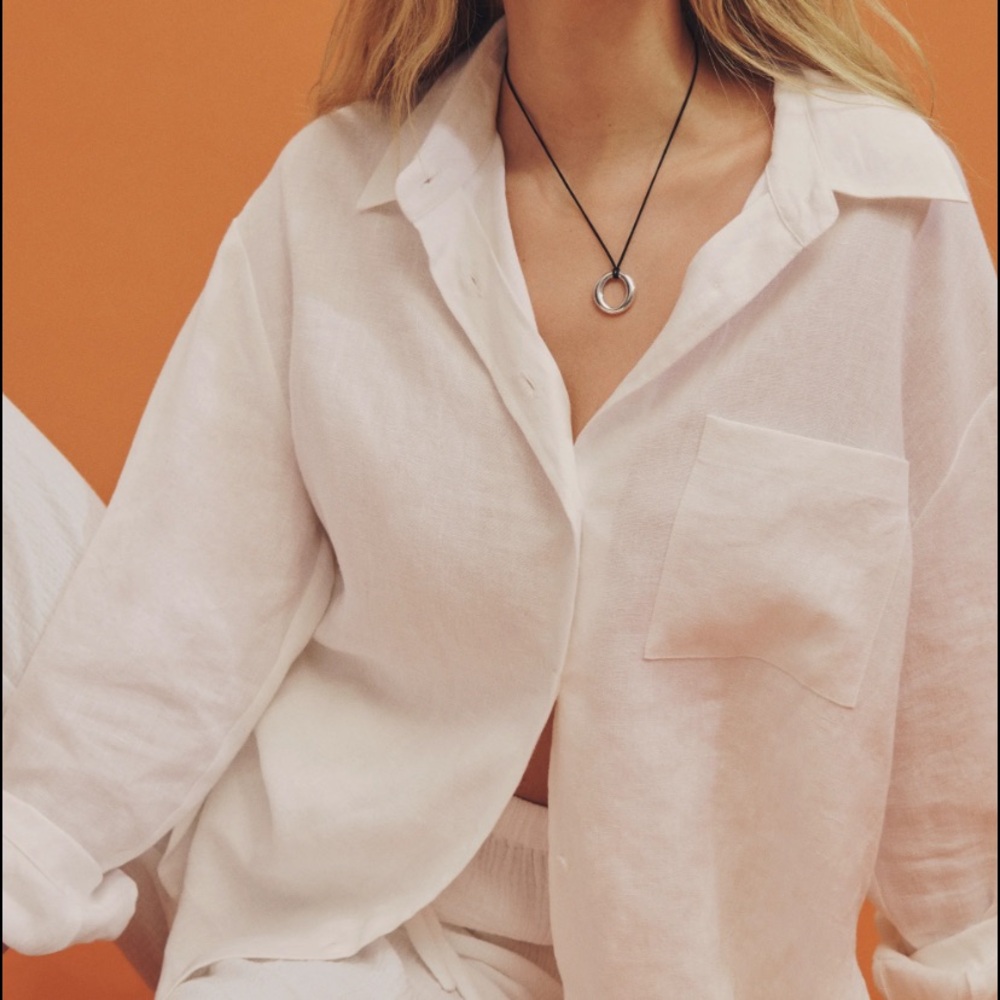Reformation Will Oversized Linen Shirt XS